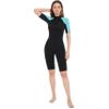 Dark Lightning Shorty Wetsuit Women, 2/2mm Wet Suit for Women Cold Water Swimming Diving Surfing Snorkeling Kayaking Water Sports (Blue,Size 4) view 1