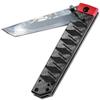 Folding Pocket Katana Damascus Samurai Japanese Carry Knife Carbon Fiber  Mod 2 view 4