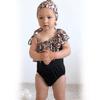 Toddler Little Girls One Piece Swimsuits Swimming Suit Leopard Cheetah Off Shoulder Swimwear Beach Bathing Suit 2-3T view 2