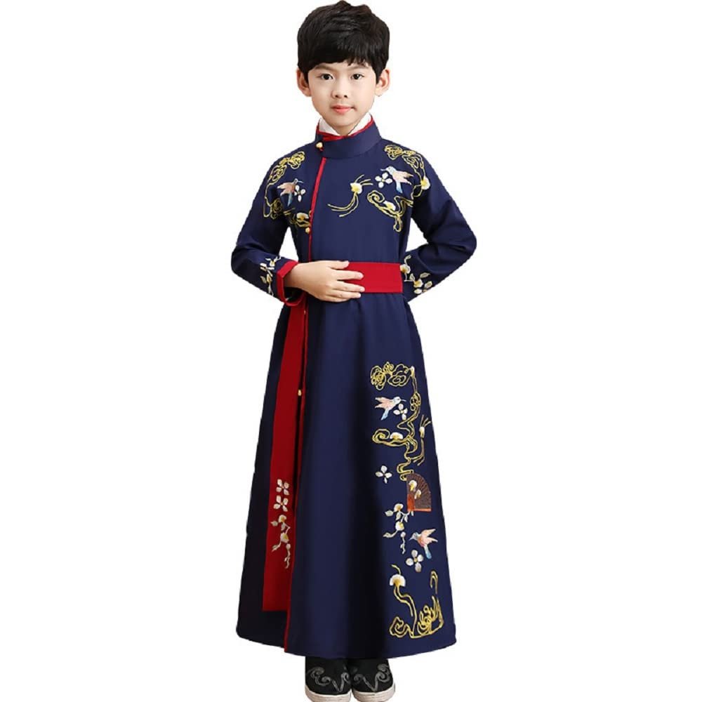 Boy Chief's Robe Ancient China Official Robe Hanfu Kung Fu Performance Costume