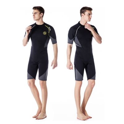 Men's Shorty Wetsuits 3mm Premium Neoprene Back Zip Dive Wet Suitfor Spearfishing,Snorkeling,Surfing,Canoeing,Scuba Diving Skins(XXL)