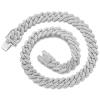 JUNVirtuous Cuban Link Chain Mens Necklace Iced Out Miami Cuban Necklace Silver/Gold Chain Bling Diamond Hip Hop Jewelry Chains for Men Women Boy 16/18/20/24 IN view 1