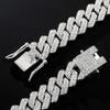 JUNVirtuous Cuban Link Chain Mens Necklace Iced Out Miami Cuban Necklace Silver/Gold Chain Bling Diamond Hip Hop Jewelry Chains for Men Women Boy 16/18/20/24 IN view 4
