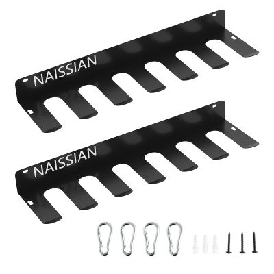 Naissian Baseball Bat Rack Display for Storage Holder Hanging Organizer Bat Rack Holder X2 for 10 Bats or Baseball Wall Mount Fence Hanger, Metal Heavy Duty(Pack of 2