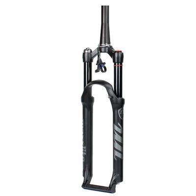 Jejy Mountain Bike 26/27.5/29 Inch Front Fork Rebound Adjustment, Shoulder Control Wire Control Black 1-1/8" Magnesium Alloy Bicycle Suspension Forks (Color : Tapered Remote Lockout, Size : 26)