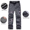 JOMLUN Boys Casual Quick Dry Outdoor Pants Hiking Climbing Convertible Trouser Kids' Cargo Pants Gray view 4