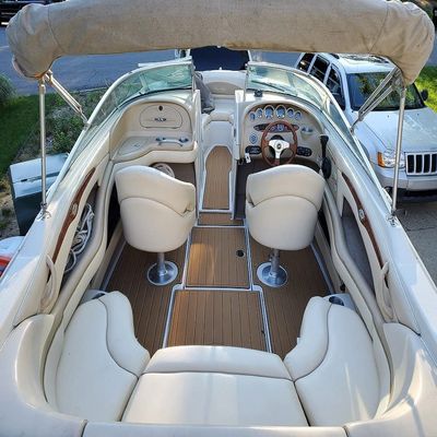 Boat EVA Faux Teak Decking Floor Compatible with 2001 Sea Ray 230 BR Swim Step Cockpit