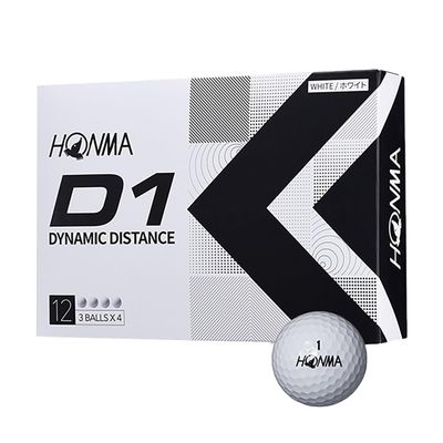 Honma D1 D-1 BT2201 2-Piece Soft Ionomer Flying Distance Golf Balls - 1 Dozen White