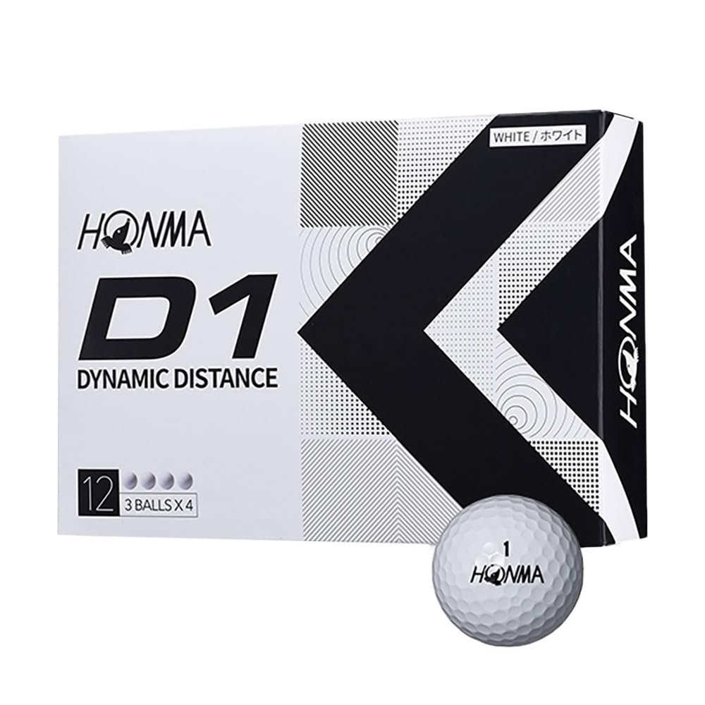 Honma D1 D-1 BT2201 2-Piece Soft Ionomer Flying Distance Golf Balls - 1 Dozen White
