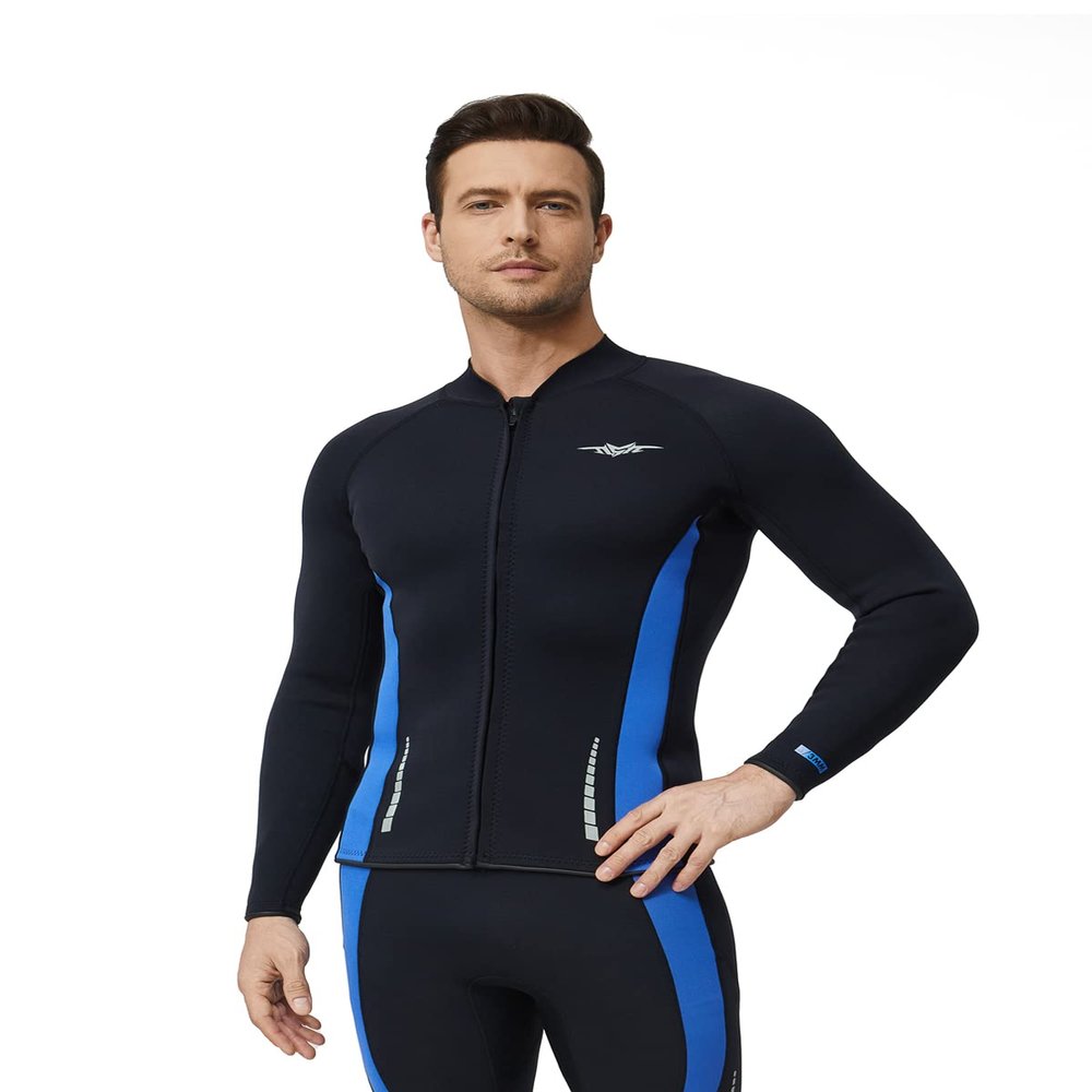 Seaskin Wetsuit Tops for Mens 3mm Front Zipper