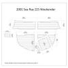 Boat EVA Faux Teak Decking Floor Compatible with 2001 Sea Ray 225 Weekender Swim Platform view 2