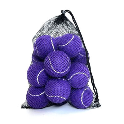 HPWFHPLF Tennis Balls, 12 Pack Advanced Training & Practice Tennis Balls for Beginners, Pet Dogs Playing Balls, Includes Mesh Carry Bag (Purple)