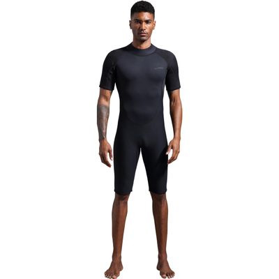 Wetsuits for Men and Women, 2mm Mens Short Wet Suit Diving Surfing Snorkeling Kayaking Water Sports (Men's Shorty-Black-2/2mm, XX-Large)