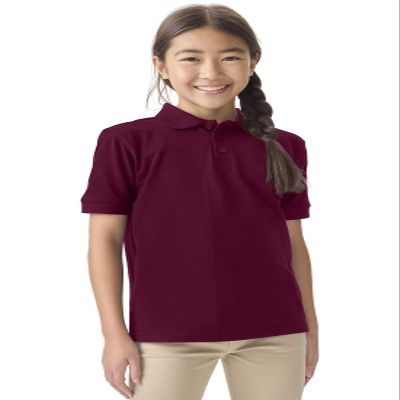 Classroom Uniforms for Boys and Girls, Short Sleeve Pique Polo CR832Y, S, Burgundy