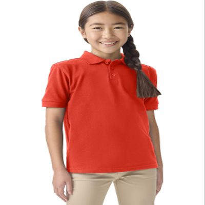 Classroom Uniforms for Boys and Girls, Short Sleeve Pique Polo CR832Y, S, Orange