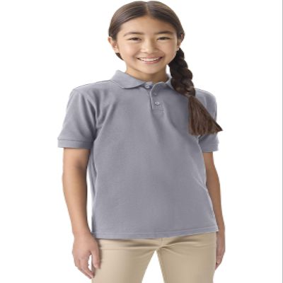Classroom Uniforms for Boys and Girls, Short Sleeve Pique Polo CR832Y, M, Heather Gray