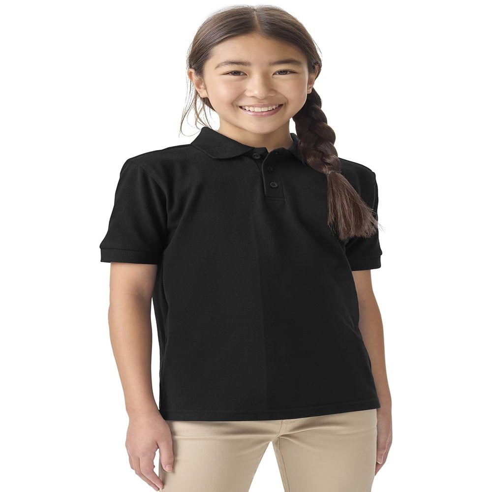 Classroom Uniforms for Boys and Girls, Short Sleeve Pique Polo CR832Y, M, SS Black