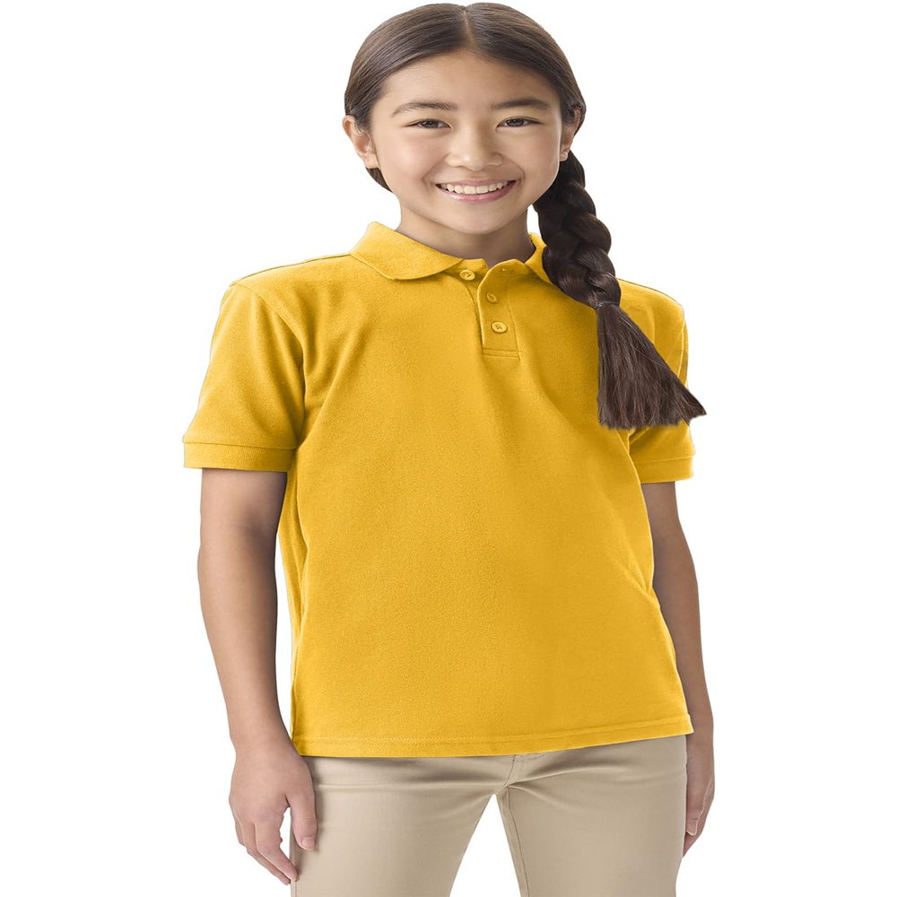 Classroom Uniforms for Boys and Girls, Short Sleeve Pique Polo CR832Y, M, Gold