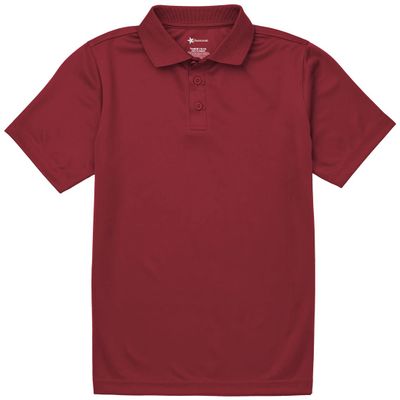 Classroom School Uniforms Unisex Polo T-Shirts with Moisture Wicking & Ribbed Collar CR860Y, S, Red