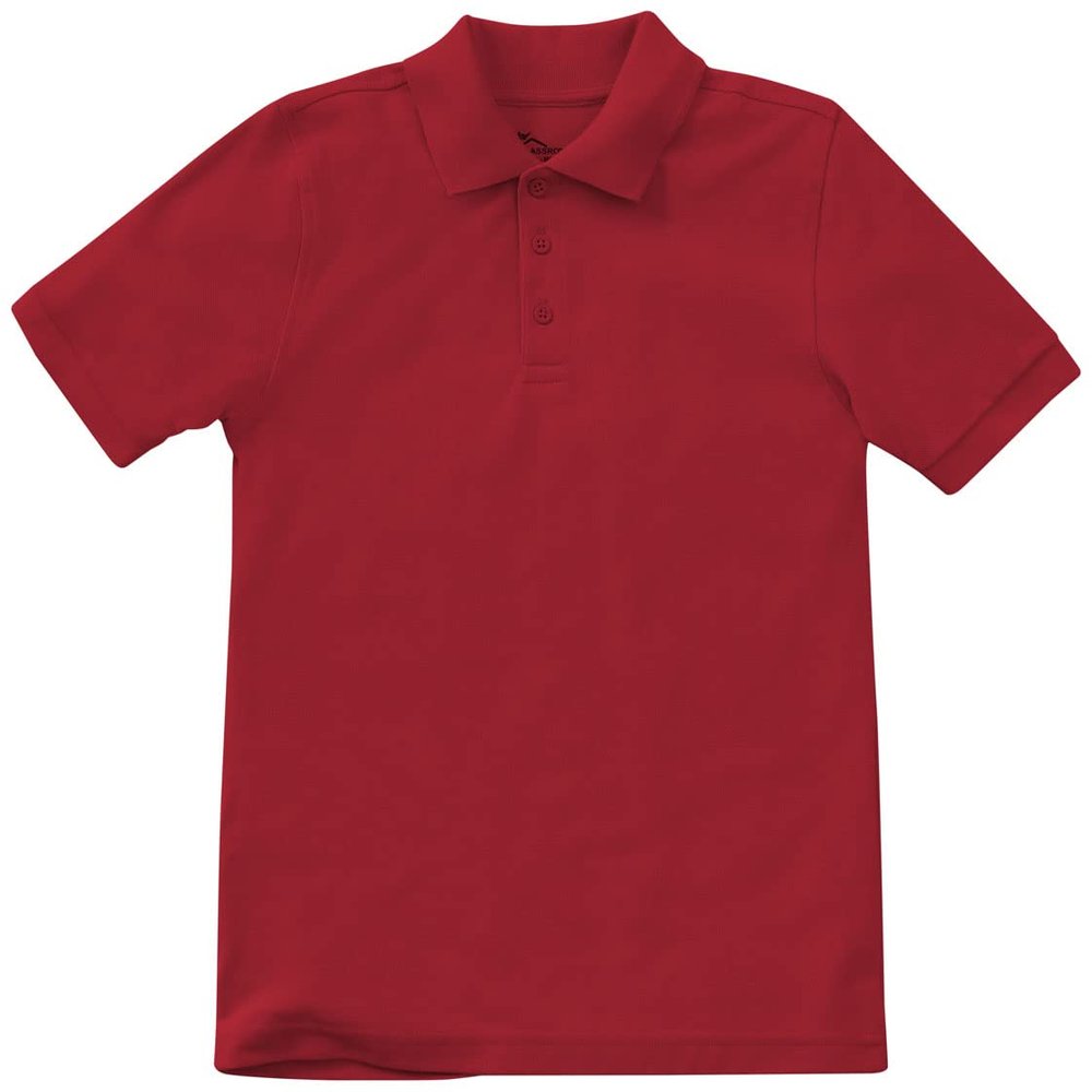 Classroom Uniforms for Boys and Girls, Short Sleeve Pique Polo CR832Y, XL, Red