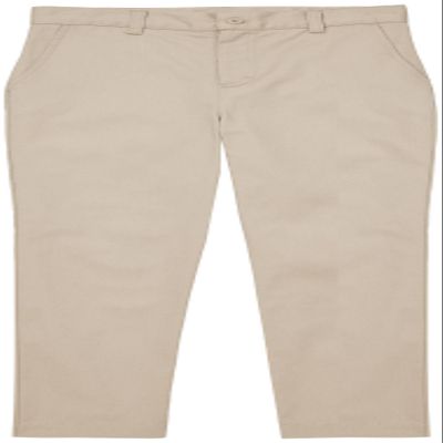 Classroom Uniform Girls Flat Front Pants with 3 Pockets & Zip Fly Front Closure CR101X, 19/20, Khaki
