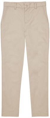 Classroom Uniform Girls Flat Front Pants with 3 Pockets & Zip Fly Front Closure CR101X, 15/16, Khaki