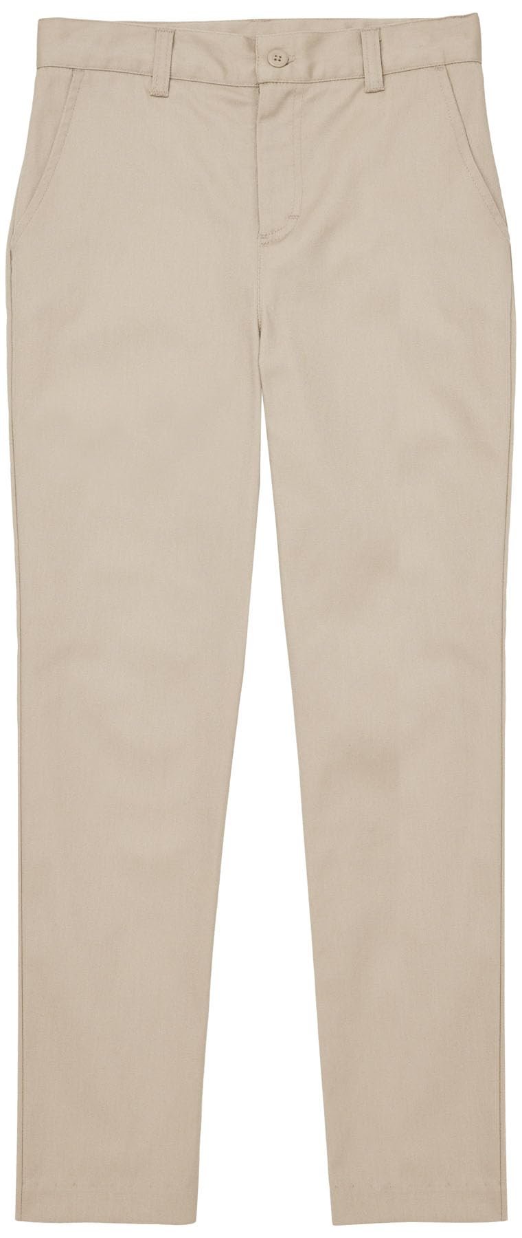 Classroom Uniform Girls Flat Front Pants with 3 Pockets & Zip Fly Front Closure CR101X, 15/16, Khaki