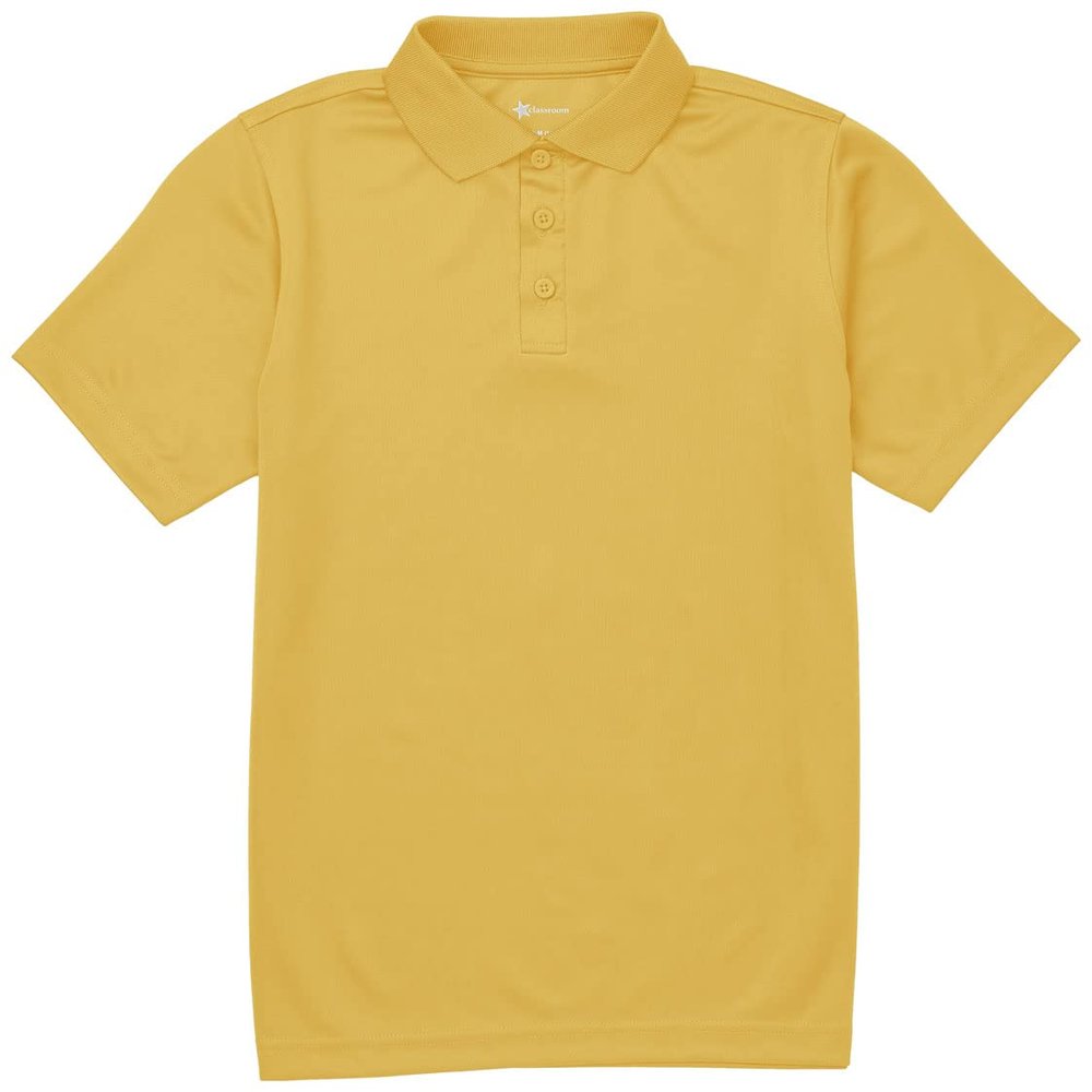 Classroom School Uniforms Big Kid Moisture Wicking Polo CR860Y, XS, Gold