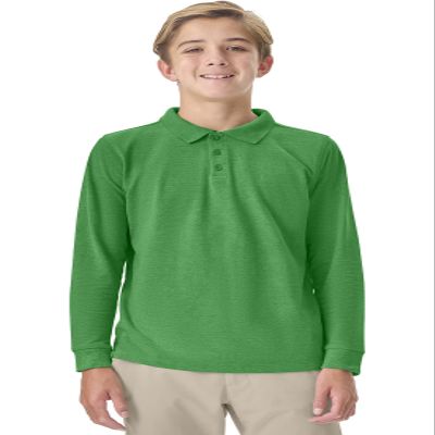 Classroom School Uniforms Big Kid Long Sleeve Pique Polo CR835Y, XL, SS Kelly Green