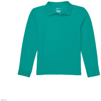 Classroom School Uniforms Big Kid Long Sleeve Pique Polo CR835Y, XS, Teal