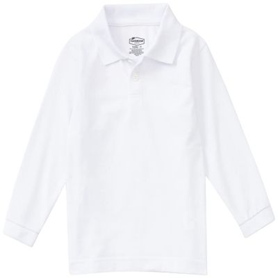 Classroom School Uniforms Big Kid Long Sleeve Pique Polo CR835Y, XS, SS White