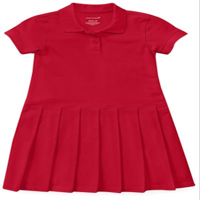 Classroom Girls Polo Dress School Outfit for Toddler,Pleated Skirt 54121, 6X, Red