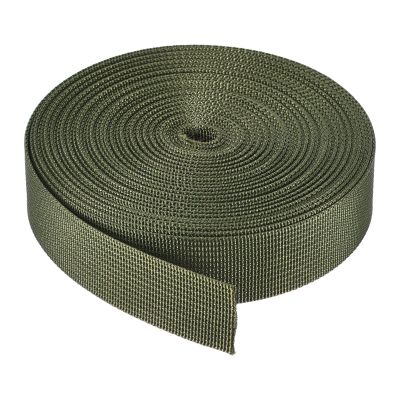 MECCANIXITY Flat Nylon Webbing Strap 1 Inch 10 Yards Olive for Backpack, Luggage-rack