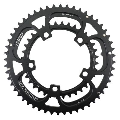 DJC Road Bike Chainring 110BCD Double Chainring 5 Arms Round 2X 50T 34T 53T 39T 52T 36T Gravel for Sram Red Rival S350 S900 (Round 52-36T)