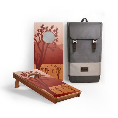 Elakai National Parks Series Premium Travel Cornhole Boards with Carry Case Backpack 1x2 Joshua Tree NP