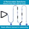 MUMUBOAT 25ft Wakesurf Rope with EVA Handle, 6 Sections Floating Watersport Ropes for Wake Surfing (Blue & White) view 3