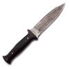 WolfKlinge Handmade Damascus Steel Dagger  Ideal for EDC, Hunting, Survival, Camping, and Fishing. Features a Fixed Spear Point Blade, Full Tang Micarta Handle, and Cowhide Leather Sheath-DCX22-59 view 4