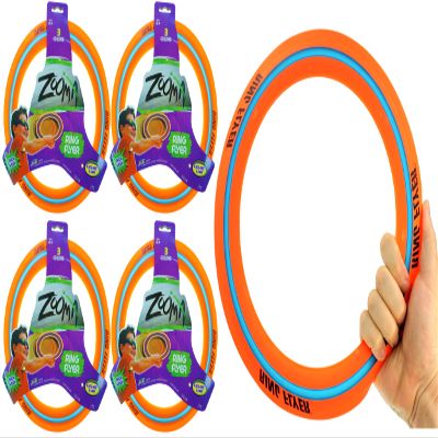 JA-RU Zooma Ring Flyer for Kids (4 Units) 11.2 Inch Orange Flying Disc Pool Toy & Beach Games. Outdoor Kids Play Equipment. Disc Golf Yard Games, Orange-1029-4s