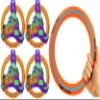 JA-RU Zooma Ring Flyer for Kids (4 Units) 11.2 Inch Orange Flying Disc Pool Toy & Beach Games. Outdoor Kids Play Equipment. Disc Golf Yard Games, Orange-1029-4s view 1