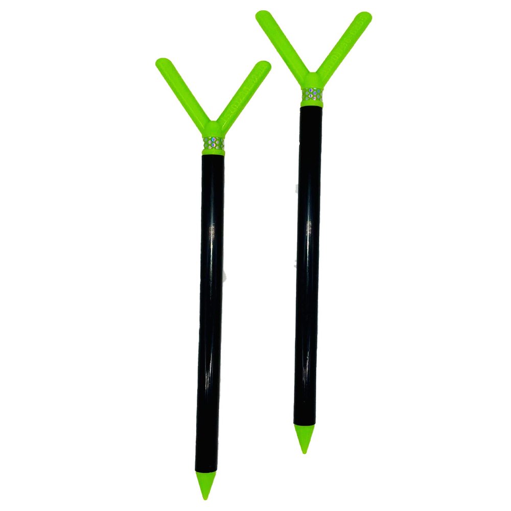 Fishin Stix 30" Extendable V-Shaped Rod Holder 2 Pack, Green