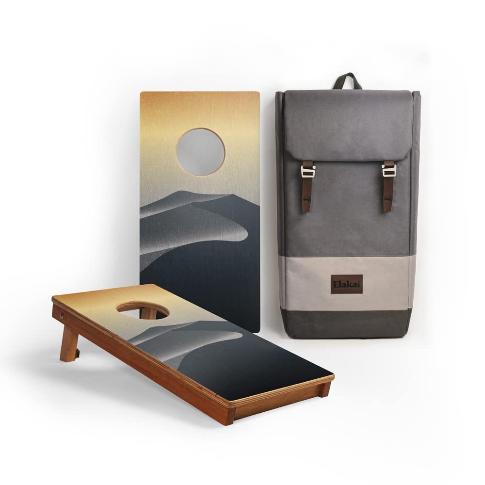 Elakai National Parks Series Premium Travel Cornhole Boards with Carry Case Backpack 1x2 Mojave NP