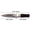 WolfKlinge 11" Handmade Damascus Steel Fixed Blade Knife  Ultimate Spear Point Dagger for Hunting, Survival, Camping, Hiking and Fishing  Full Tang Micarta Handle with Premium Cowhide Leather Sheath (DCX 22-58) view 2