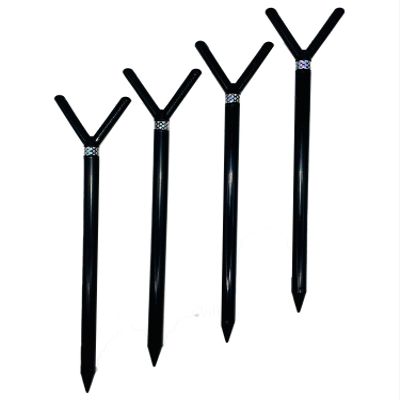 Fishin Stix 30" Extendable V-Shaped Rod Holder 4 Pack, Black
