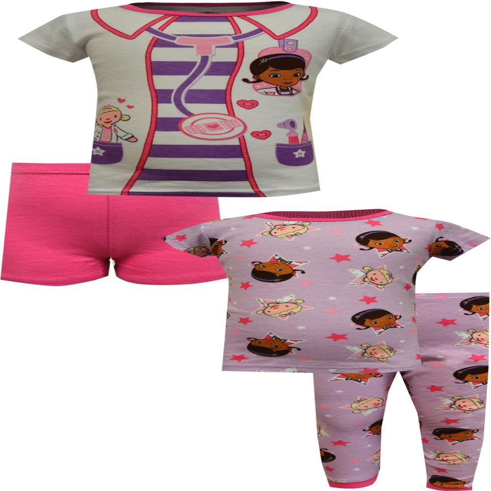 AME Sleepwear Girls Disney Doc McStuffins 4 Piece Toddler Cotton Pajamas (3T) Pink