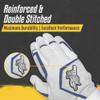 Stinger Sports Sting Squad Batting Gloves for Baseball & Softball (Youth XL, White/Navy Blue) view 3