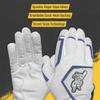 Stinger Sports Sting Squad Batting Gloves for Baseball & Softball (Youth XL, White/Navy Blue) view 4