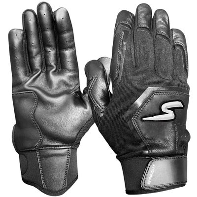 Stinger Sports Sting Squad Batting Gloves for Baseball & Softball (Youth Small, Black Out)