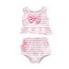 EnJoCho Summer Clothes Set Toddler Kids Baby Girl Bow Swimsuit Striped Bathing Suit Bikini 2pc Set Swimwear for 0-4Years (Pink-02#E, 18-24 Months) view 1