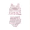 EnJoCho Summer Clothes Set Toddler Kids Baby Girl Bow Swimsuit Striped Bathing Suit Bikini 2pc Set Swimwear for 0-4Years (Pink-02#E, 18-24 Months) view 3