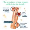 Kitchen Science Authentic Ayurvedic Copper Water Bottle (34oz/1000 ml) w/Copper Tumbler for Drinking Water, Carrying Bag & Deco Sleeve | Lab-Tested, Leak-Proof view 4